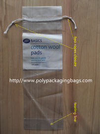 Sachets en plastique clairs de LDPE avec le cordon pour le tampon de coton/Q - bouts