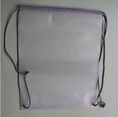 sacs de cordon en plastique givrés par 0.08mm de double sac à dos d'épaule de cordon de CPE pour l'habillement