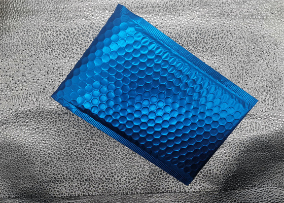 Emballage métallique bleu de sac de courrier de bulle de coussin d'air pour des cosmétiques