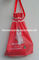 Matériel rouge de double-couche externe CPE + sac en plastique de cadeau de PE intérieur, sac de cadeau de sac de cordon avec le ruban