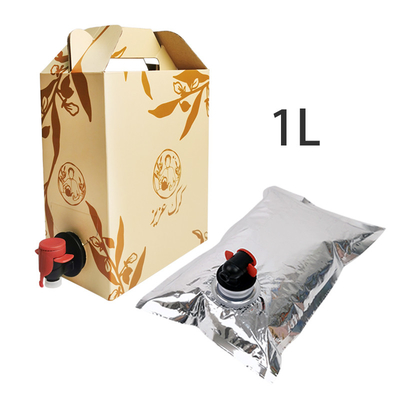 Emballage en boîte en aluminium de 1 litre, avec robinet distributeur, adapté aux sacs d'emballage pour jus liquides, vin, café et huile d'olive, avec robinet