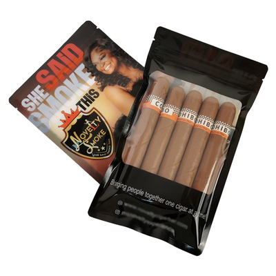 Sac d'emballage pour cigares Ziplock imprimé sur mesure, sac d'emballage pour feuilles de tabac, sacs d'emballage alimentaire givrés