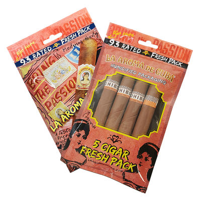 Sac d'humidor de voyage pour cigares avec impression personnalisée, 4-6 cigares, pochettes en plastique humidifiées avec sac d'emballage pour cigares