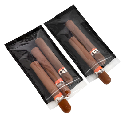 Sacs zippés portables pour cigares avec fenêtre transparente, système humidifié, sac humidifié pour cigares et sac d'emballage pour cigares