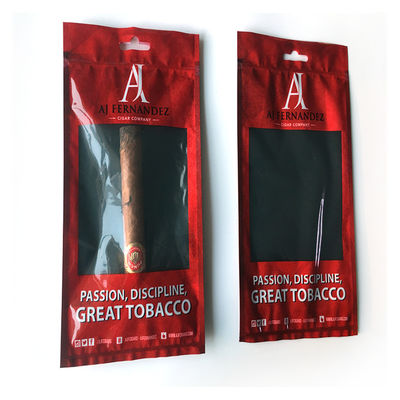 Sac à cigares Premium 5 - Sac d'emballage de boîte à cigares en plastique personnalisé - Sac à fermeture à glissière en papier transparent pour tabac à cigares - Sac d'humidité