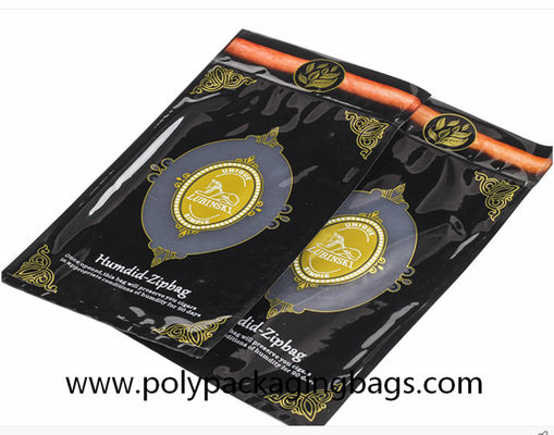 Trois le zip-lock rescellable latéral de cigare du joint 0.09mm met en sac le sac d'humidificateur de tabac