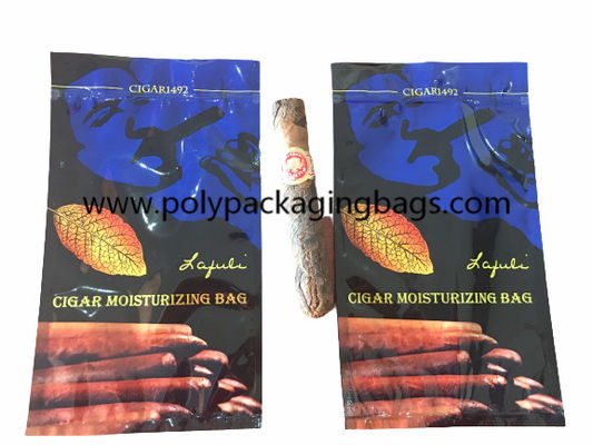 Le cigare classique hydratant l'humidificateur de cigare de sachet en plastique de composé de tirette met en sac avec la serrure supérieure de fermeture éclair