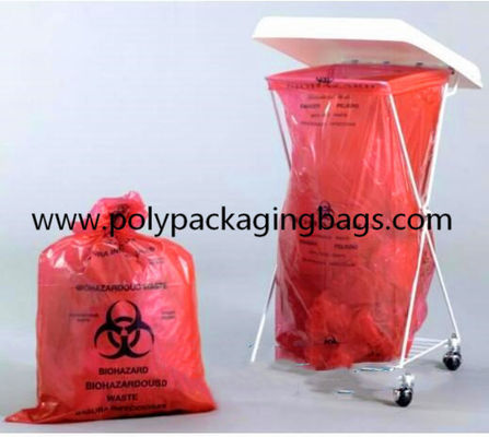 sacs de déchets biodégradables de cordon du PE 200um