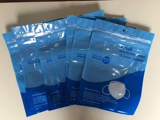 Gravure imprimant 100 microns de N95 de masque d'emballage de sac de fermeture éclair de sac supérieur de serrure