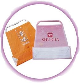 Sacs à provisions en plastique adaptés aux besoins du client de promotion de sac de poignée d'habillement