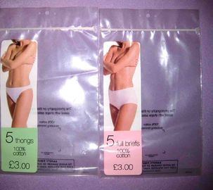 Poly sacs d'emballage étanche à l'humidité/sachets en plastique refermables pour les sous-vêtements/habillement