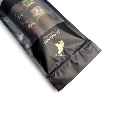 Logo personnalisé Sacs Mylar en plastique Sacs de contrôle de l'humidité des cigares Avec fermeture à glissière Sac humidor Sacs d'emballage de cigares humidor
