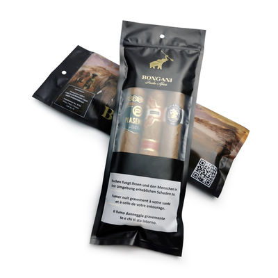 Logo personnalisé Sacs Mylar en plastique Sacs de contrôle de l'humidité des cigares Avec fermeture à glissière Sac humidor Sacs d'emballage de cigares humidor