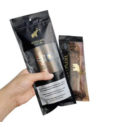 Logo personnalisé Sacs Mylar en plastique Sacs de contrôle de l'humidité des cigares Avec fermeture à glissière Sac humidor Sacs d'emballage de cigares humidor