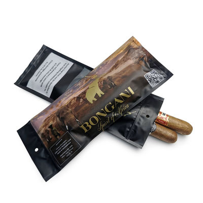 Logo personnalisé Sacs Mylar en plastique Sacs de contrôle de l'humidité des cigares Avec fermeture à glissière Sac humidor Sacs d'emballage de cigares humidor