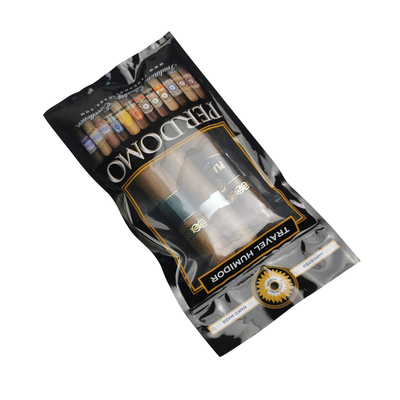 Sachet unique composite Ziplock personnalisé pour emballage de cigares avec humidité, sachet hydratant pour cigares