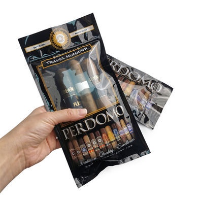 Sachet unique composite Ziplock personnalisé pour emballage de cigares avec humidité, sachet hydratant pour cigares