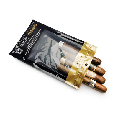 Sac d'humidor de voyage pour cigares avec impression personnalisée, 4-6 cigares, pochettes en plastique humidifiées avec sac d'emballage pour cigares