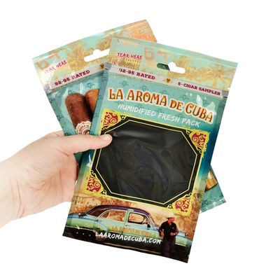 Sac d'emballage de cigares de haute qualité 90 jours, support d'humidificateur en plastique, 65-75% HR, BOPP PE PE, impression en héliogravure