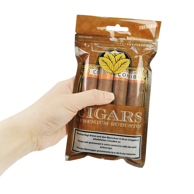 Étui de voyage à cigares de luxe en cuir personnalisé avec humidificateur, sac humidificateur portable doublé de cèdre, pochette Ziplock pour le contrôle de l'humidité