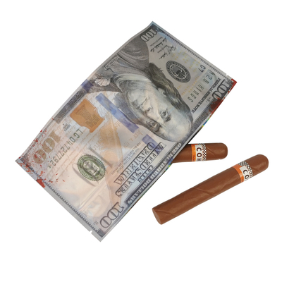 Sac à fermeture à glissière à trois côtés personnalisé pour emballer des cigares mylar