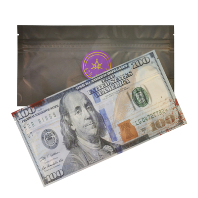 Sac à fermeture à glissière à trois côtés personnalisé pour emballer des cigares mylar