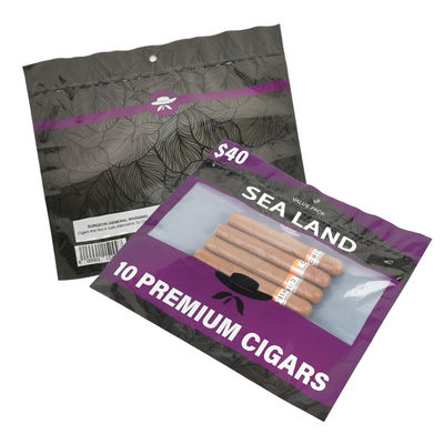 Emballement direct d'usine Impression 3 sacs de scellage latéraux Emballage alimentaire Mylar sacs de tabac Sacs à cigarettes sur mesure avec fermeture à glissière