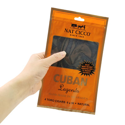 Sac d'humidor de voyage pour cigares avec impression personnalisée, 4-6 cigares, pochettes en plastique humidifiées avec sac d'emballage pour cigares