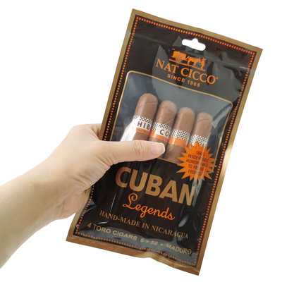Sac d'emballage personnalisé pour humidificateur de cigares avec logo, pochette d'emballage, fermeture éclair, sacs humidificateurs pour cigares