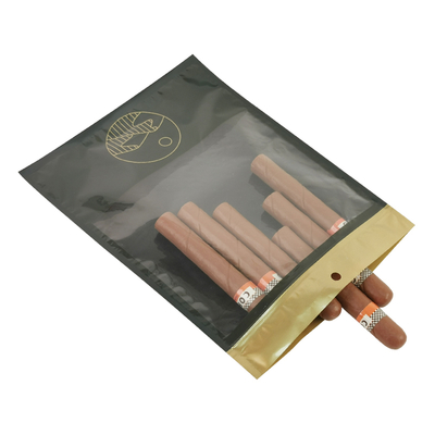 Sacs humidifiants pour cigares à fermeture à glissière imprimés sur mesure Sacs d'emballage de cigares humidifiés avec système d'hydratation pour les accessoires de cigares
