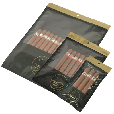 Sacs humidifiants pour cigares à fermeture à glissière imprimés sur mesure Sacs d'emballage de cigares humidifiés avec système d'hydratation pour les accessoires de cigares