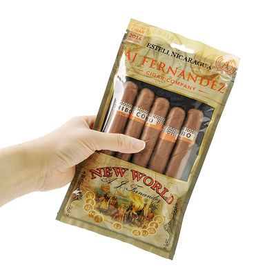 Sacs humidifiants pour cigares à fermeture à glissière imprimés sur mesure Sacs d'emballage de cigares humidifiés avec système d'hydratation pour les accessoires de cigares