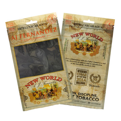 Sacs humidifiants pour cigares à fermeture à glissière imprimés sur mesure Sacs d'emballage de cigares humidifiés avec système d'hydratation pour les accessoires de cigares