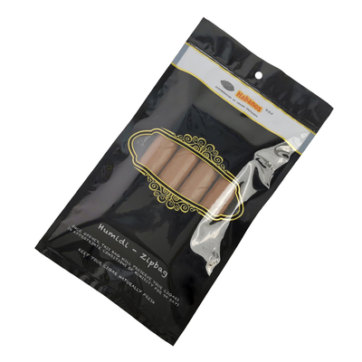 Sac d'emballage pour cigares Ziplock imprimé sur mesure, sac d'emballage pour feuilles de tabac, sacs d'emballage alimentaire givrés