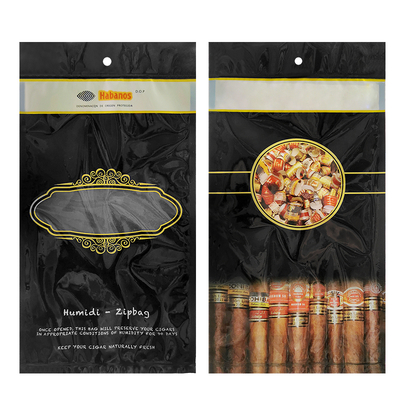 Sac d'emballage pour cigares Ziplock imprimé sur mesure, sac d'emballage pour feuilles de tabac, sacs d'emballage alimentaire givrés