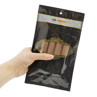 Sac d'emballage pour cigares Ziplock imprimé sur mesure, sac d'emballage pour feuilles de tabac, sacs d'emballage alimentaire givrés