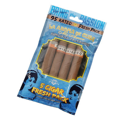 Sac d'emballage pour cigares en mylar et aluminium avec logo personnalisé, à fermeture éclair, à soufflet latéral en plastique transparent, pour produits ménagers et cigares