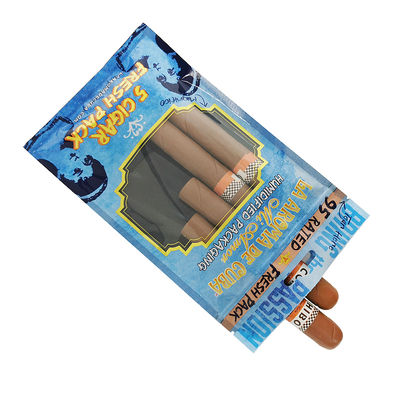 Sac d'emballage pour cigares en mylar et aluminium avec logo personnalisé, à fermeture éclair, à soufflet latéral en plastique transparent, pour produits ménagers et cigares