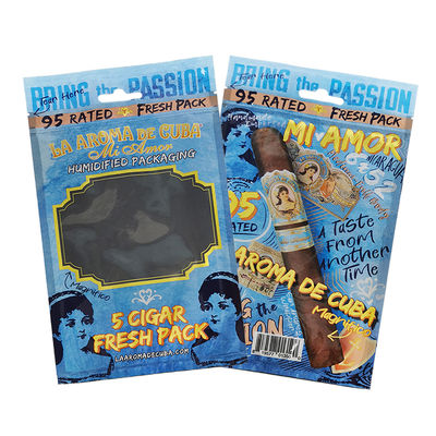 Sac d'emballage pour cigares en mylar et aluminium avec logo personnalisé, à fermeture éclair, à soufflet latéral en plastique transparent, pour produits ménagers et cigares