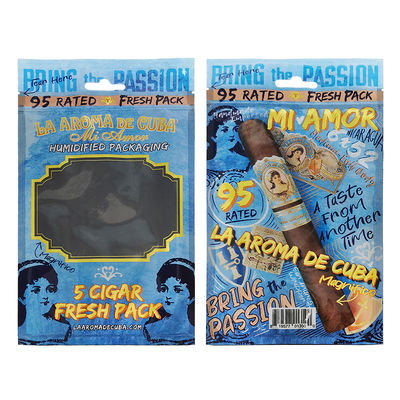 Sac d'emballage pour cigares en mylar et aluminium avec logo personnalisé, à fermeture éclair, à soufflet latéral en plastique transparent, pour produits ménagers et cigares