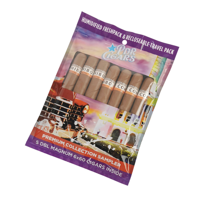 Logo personnalisé Enveloppe de cigare à fumer vide Humidor Emballage en plastique Ziplock Sac à sacoche Sac à cigare Humidor