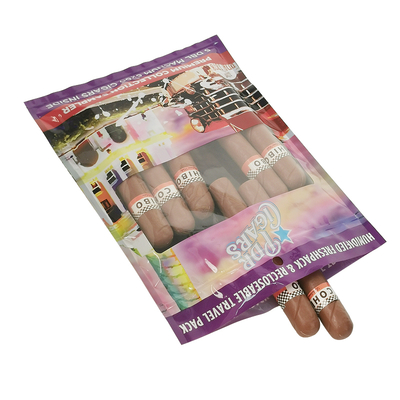 Logo personnalisé Enveloppe de cigare à fumer vide Humidor Emballage en plastique Ziplock Sac à sacoche Sac à cigare Humidor