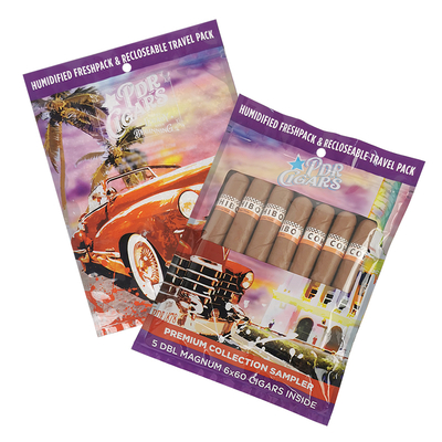 Logo personnalisé Enveloppe de cigare à fumer vide Humidor Emballage en plastique Ziplock Sac à sacoche Sac à cigare Humidor