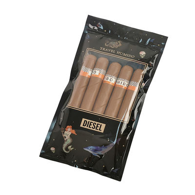 Étui de voyage à cigares de luxe en cuir personnalisé avec humidificateur, sac humidificateur portable doublé de cèdre, pochette Ziplock pour le contrôle de l'humidité