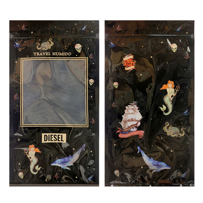 Étui de voyage à cigares de luxe en cuir personnalisé avec humidificateur, sac humidificateur portable doublé de cèdre, pochette Ziplock pour le contrôle de l'humidité