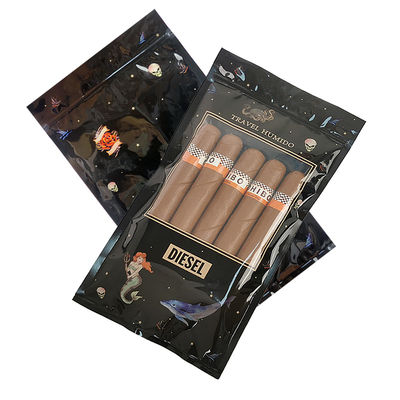 Étui de voyage à cigares de luxe en cuir personnalisé avec humidificateur, sac humidificateur portable doublé de cèdre, pochette Ziplock pour le contrôle de l'humidité