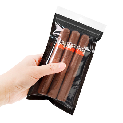 Sacs zippés portables pour cigares avec fenêtre transparente, système humidifié, sac humidifié pour cigares et sac d'emballage pour cigares