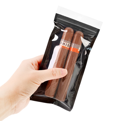 Sacs zippés portables pour cigares avec fenêtre transparente, système humidifié, sac humidifié pour cigares et sac d'emballage pour cigares