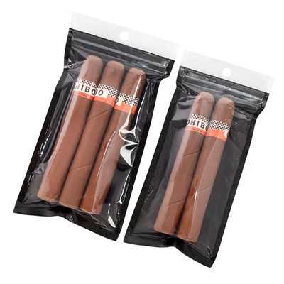 Sacs zippés portables pour cigares avec fenêtre transparente, système humidifié, sac humidifié pour cigares et sac d'emballage pour cigares