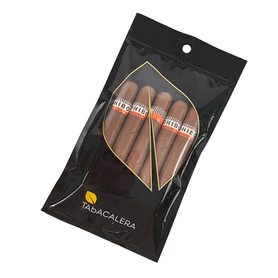 Emballage en plastique PE PET personnalisé résistant à l'humidité, fermeture à glissière réutilisable, sac Mylar, conception permanente pour les cigares de tabac, estampage à chaud
